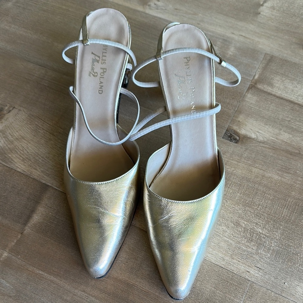 Elegant Metallic Heels with Straps